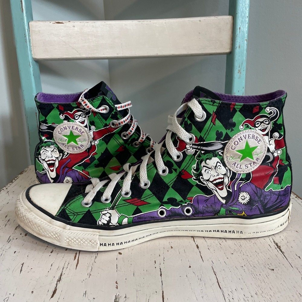 Converse Chuck Taylor DC Comics Joker Harley Quinn High Top Mens 11 Sneakers